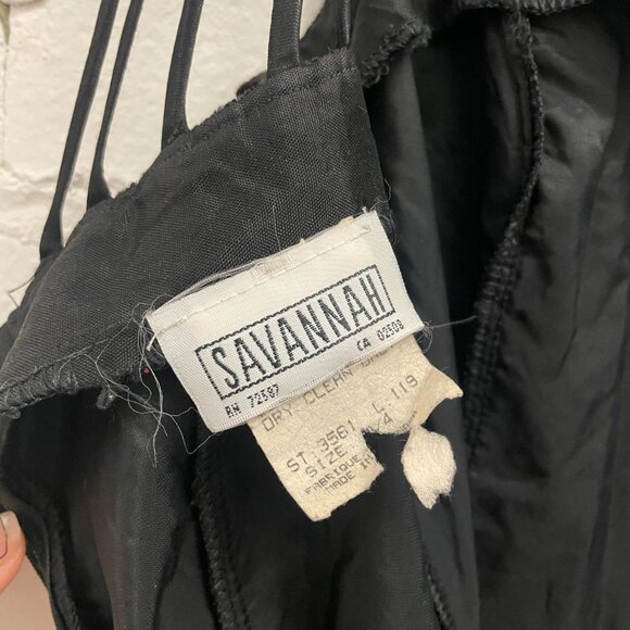 Vintage Crushed Velvet Black Dress Small - Picture 6 of 6